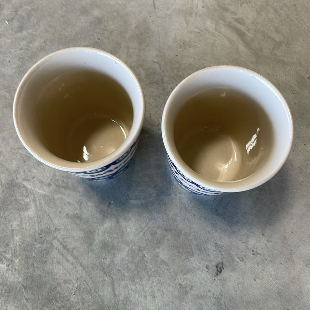 Boleslawiec pottery womens lot of 2 Coffee Mugs Cups Poland‎ Polish Floral - Picture 2 of 6